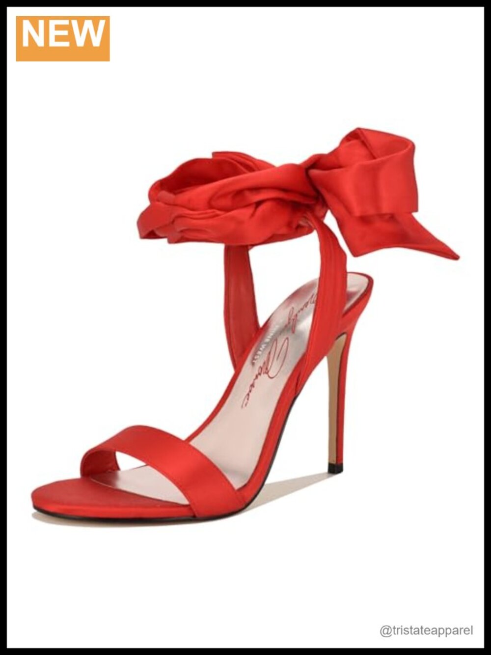 Nine West Mmonroe Satin Stiletto Heeled Dress Sandals Ankle Tie